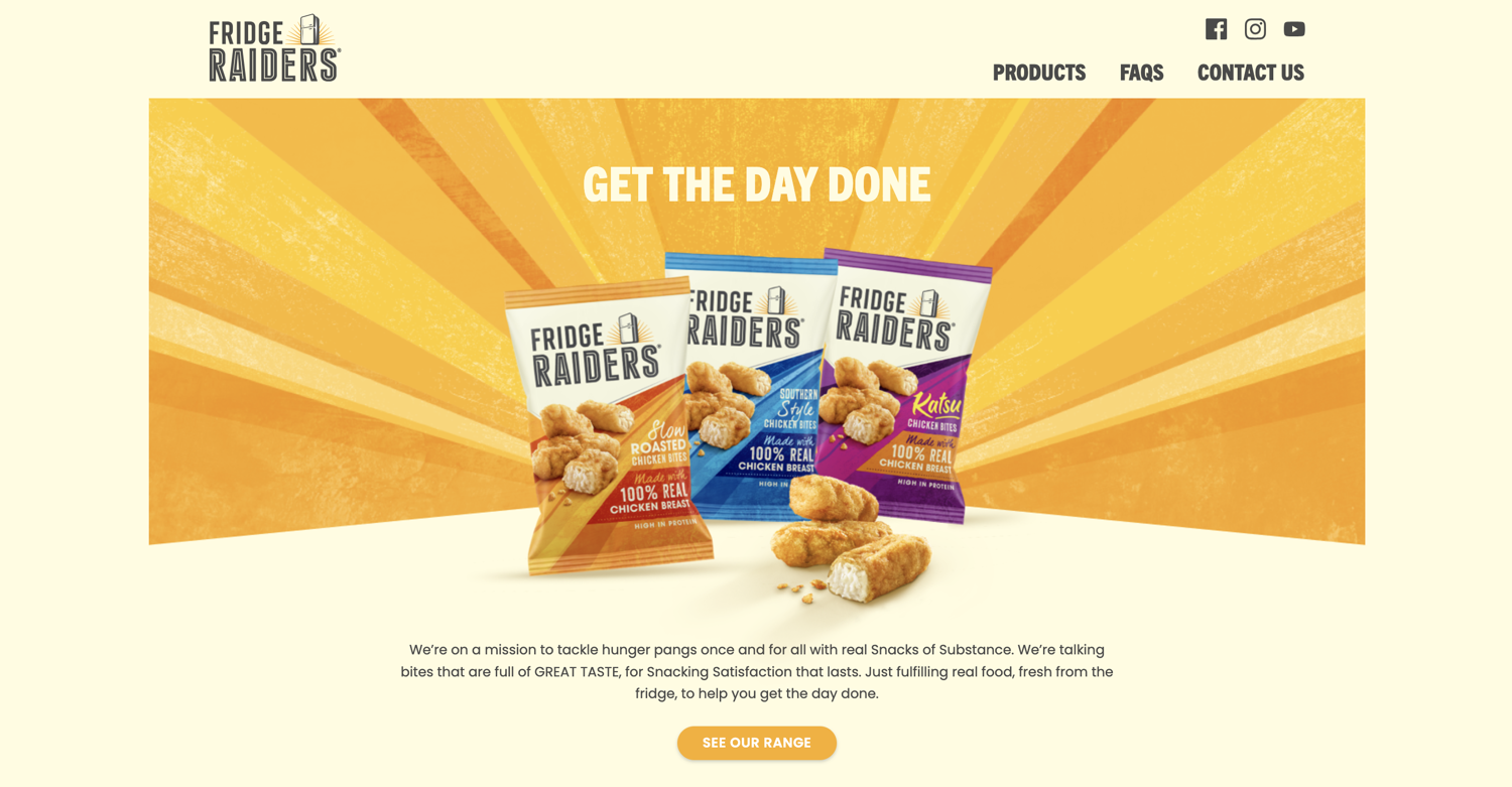Fridge Raiders website snapshot
